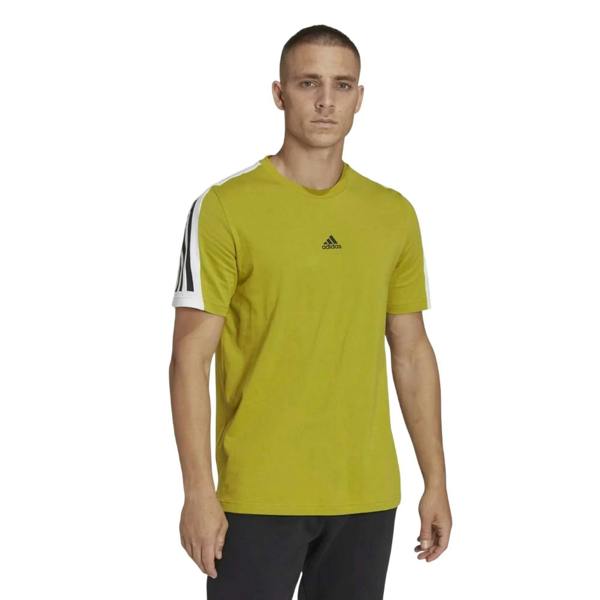 Adidas Mens Future Icons 3 Stripes T-Shirt - Green - 