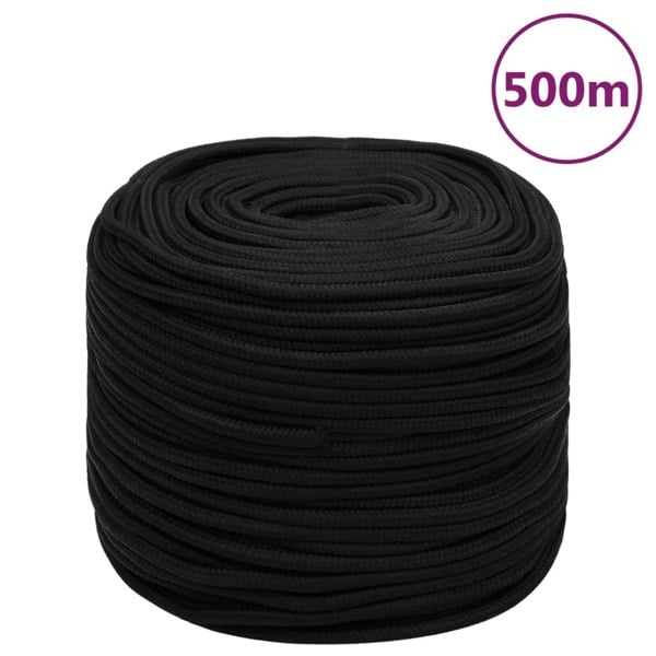 Berkfield Work Rope Black 8 mm 500 m Polyester