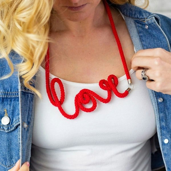 Red Love Word Necklace