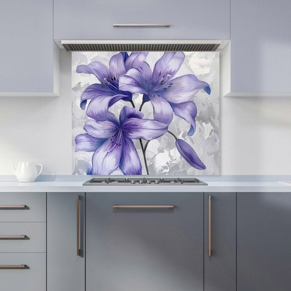 Warren Reed - Designer Purple Lilies Kitchen Splashback