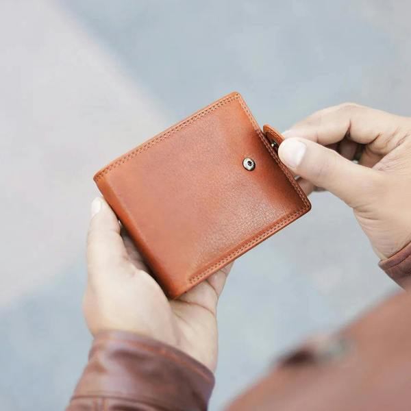 Leather Trifold Wallet For Men – Julian Leon Brown 07