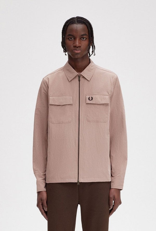 Fred Perry Men's Zip-Through Overshirt - Pink