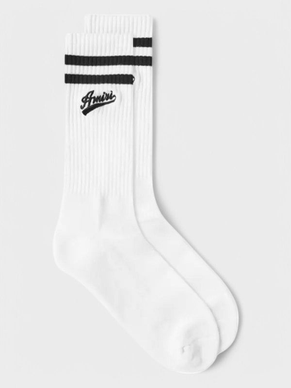 Amiri Varsity Script Sock White/Black - Supplied FashionAmiri