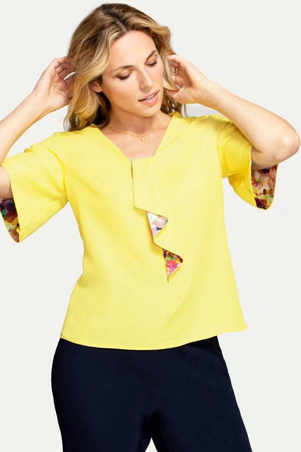 HotSquash River-Tie Bat-Sleeved Top