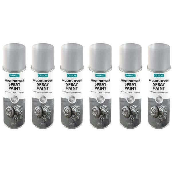 Overlay 6X Overlay Silver Metallic 400ml Professional Spray Paint
