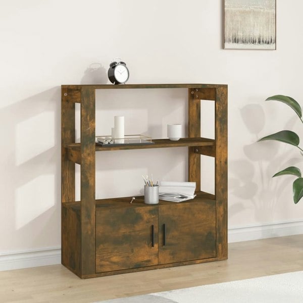 Berkfield Sideboard Smoked Oak 80x30x90 cm Engineered Wood