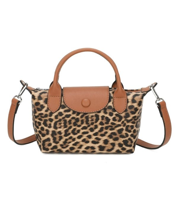 Kitise Leopard Print Mini Crossbody Bag Snap Zipper Closure
