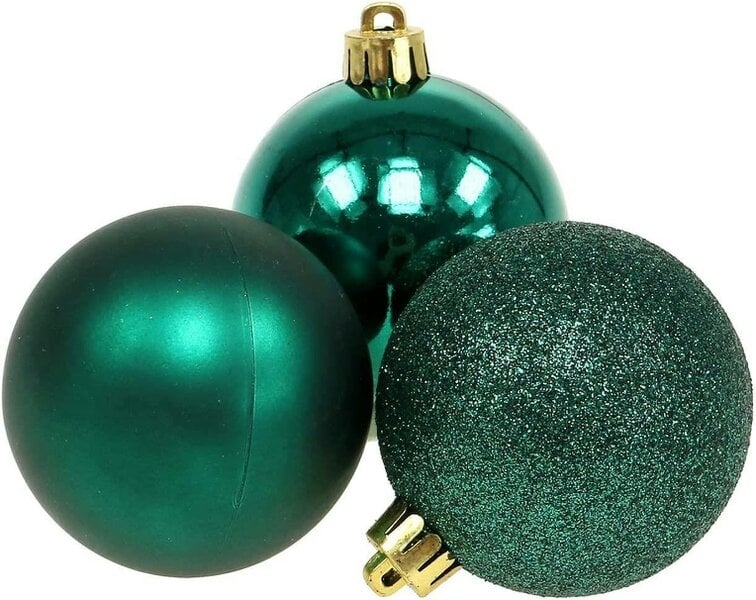 Shatchi 10cm Emerald Green Shatterproof Christmas Baubles, 3 or 6 Pack Tree and Garland Decorations