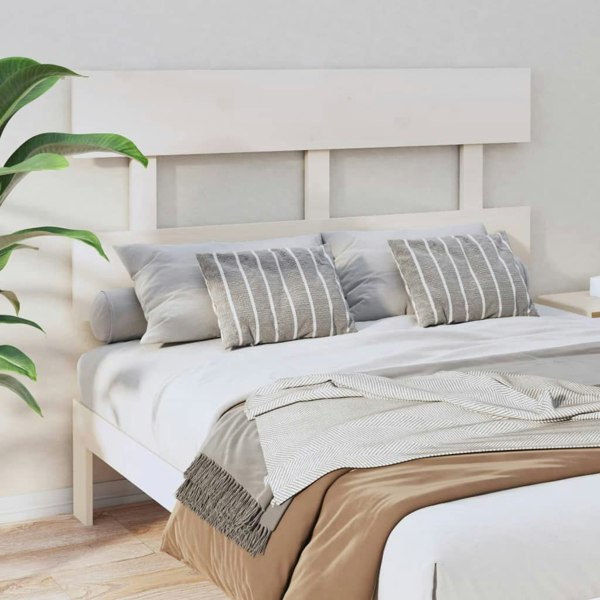 Berkfield Bed Headboard White 124x3x81 cm Solid Wood Pine