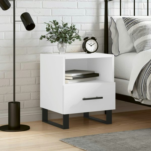 Berkfield Bedside Cabinet White 40x35x47.5 cm Engineered Wood