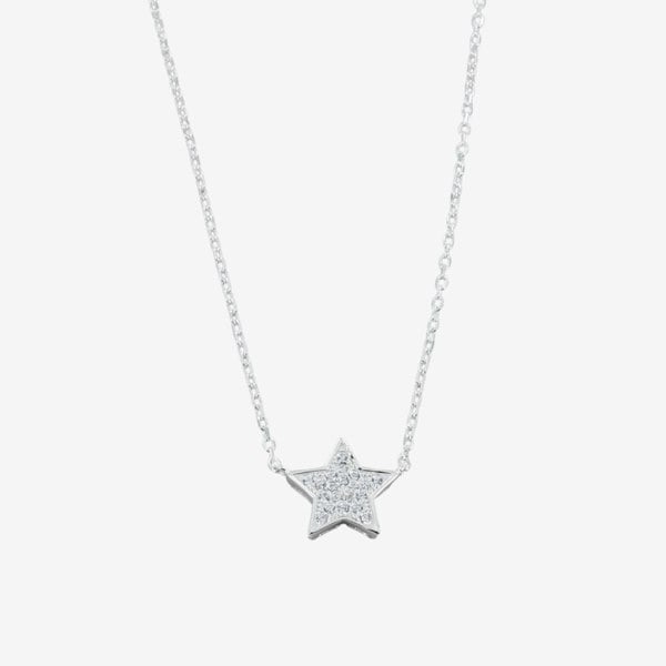 Reeves & Reeves Sterling Silver Edged CZ Star Necklace