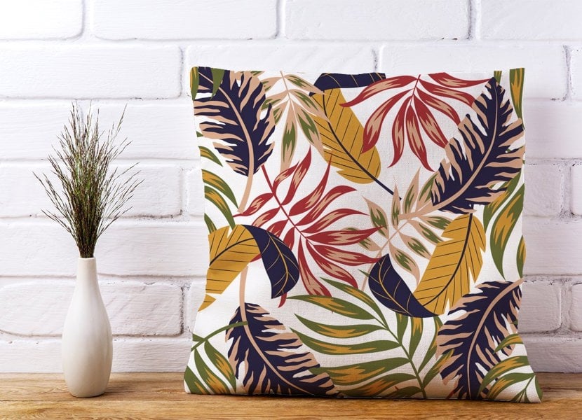 Warren Reed Hawaiian Style Jungle Leaves Cushions