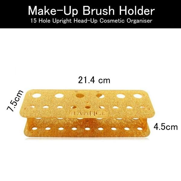 Aquarius Makeup Brush Holder Gold 15 Hole Stand Cosmetic Organiser Storage
