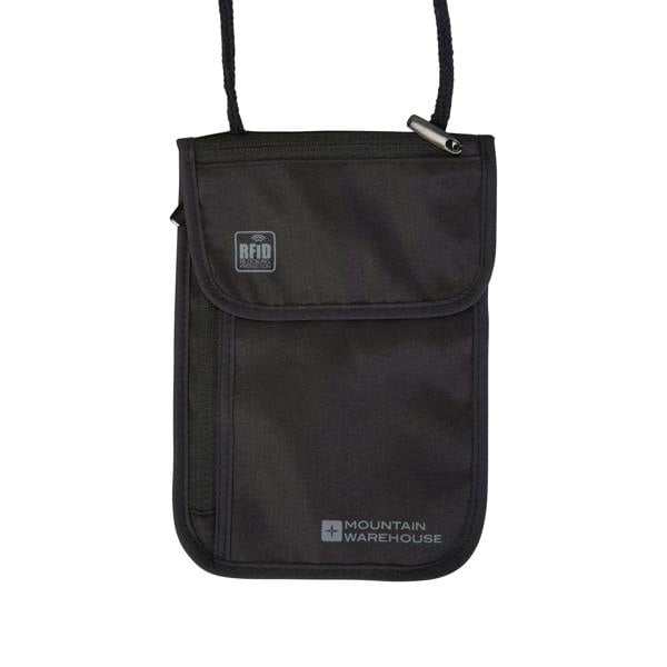 Mountain Warehouse Logo RFID Blocking Neck Pouch - Black - 
