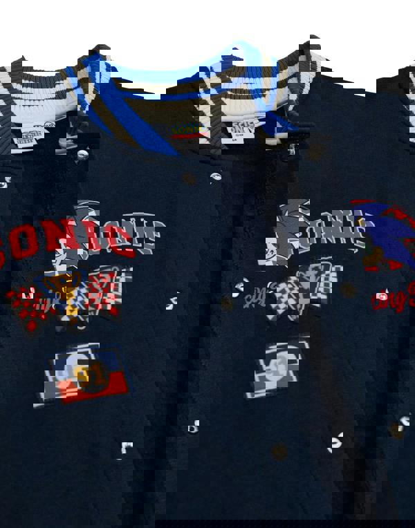 Sonic the Hedgehog Boys Blue Racing Team Varsity Jacket