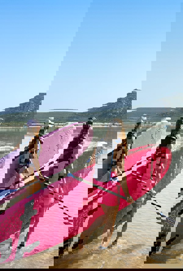 Aquaplanet ROCKIT 10’2" Inflatable Paddle Board/Kayak Package - Pink