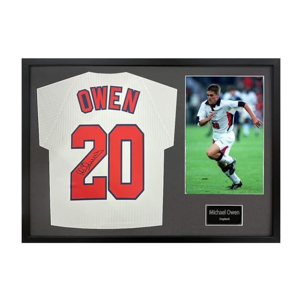 Michael Owen Signed England 98' Shirt Classic Frame
