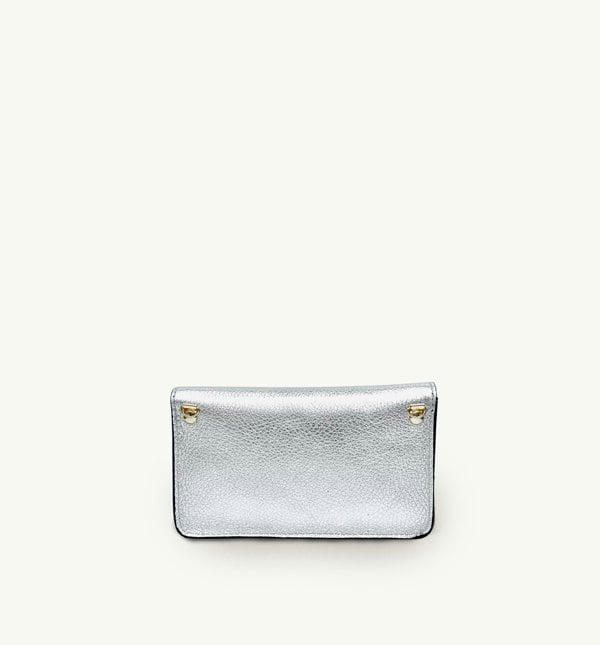 The Mila Leather Phone Bag - Silver