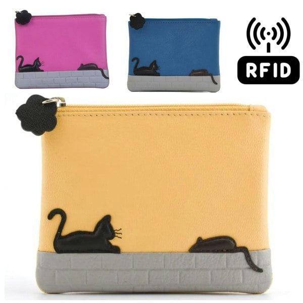 Mala Leather Cat and Mouse RFID Leather Coin Purse