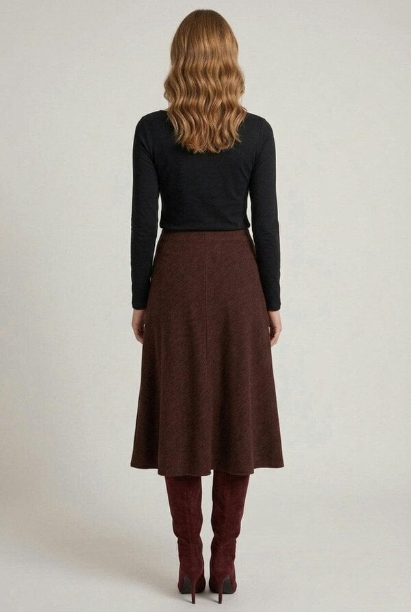 Izabel London High Waist Textured A-Line Maxi Skirt