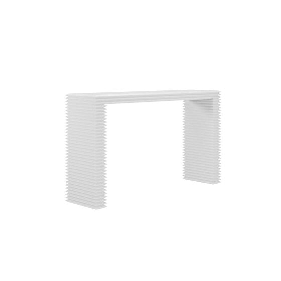 Wyld Haus Kinnegad White Wooden Console Table Etched Legs