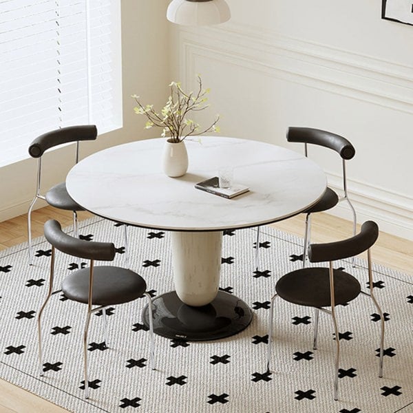 Elmer Round Dining Table, White Top-Rit Concept-Rit Concept