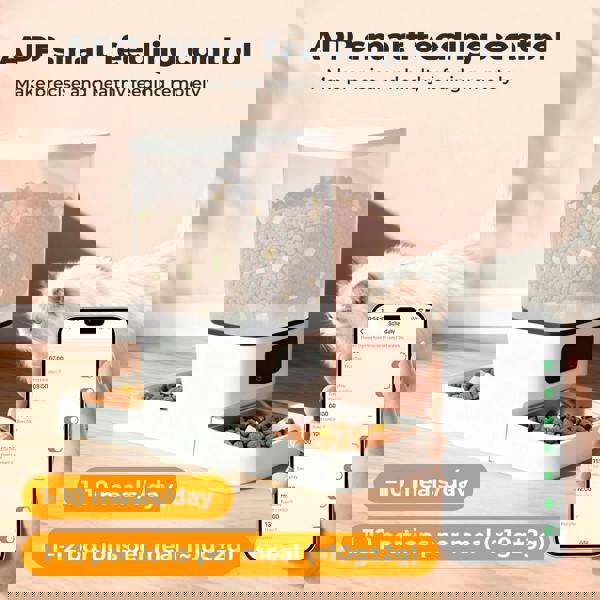 Skylos Dog Feeder Food Automatic Dispenser 6L Dual Bowl APP Timer Portal Contol