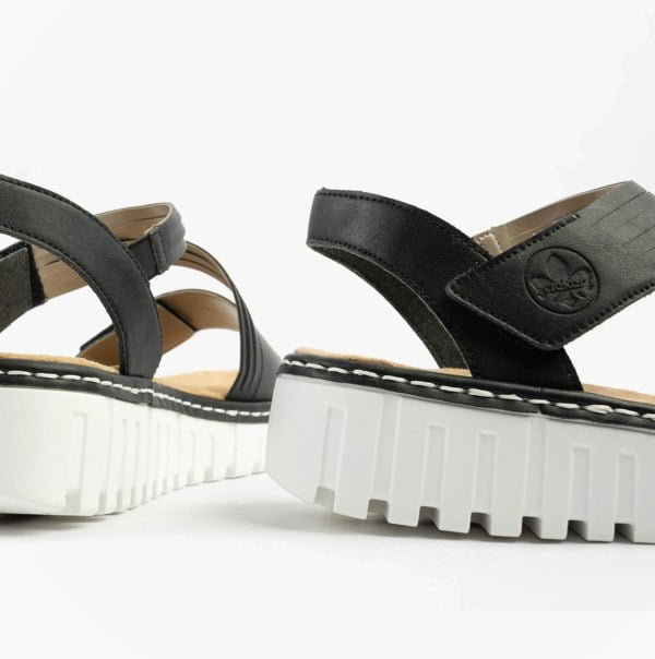 Rieker V1364-00 Womens Sandals - Black