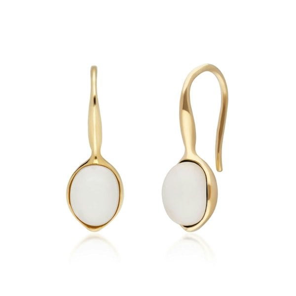 Moonstone Drop Earrings in Gold Plated Silver 270E027002925 Irregular B Gem 