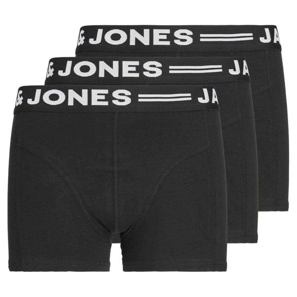 Jack And Jones Mens Sense Boxer Shorts (Pack of 3) - Black - 