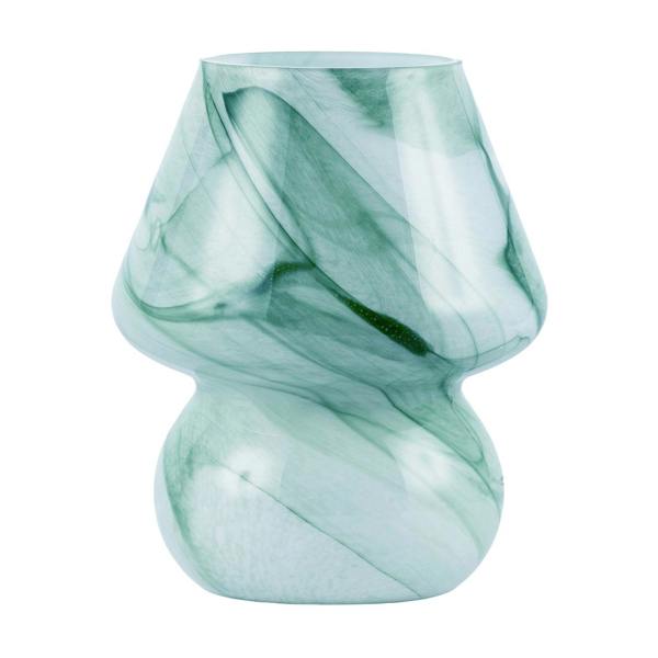Modern Mini Mushroom Glass Table Lamp with Blue Teal Effect Pattern Image 8