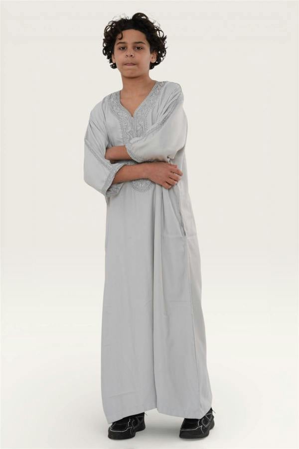 Infinity Leather Kids Boys Moroccan Thobe Robe Eid Djellaba Gandoura Jubba- K-HM65