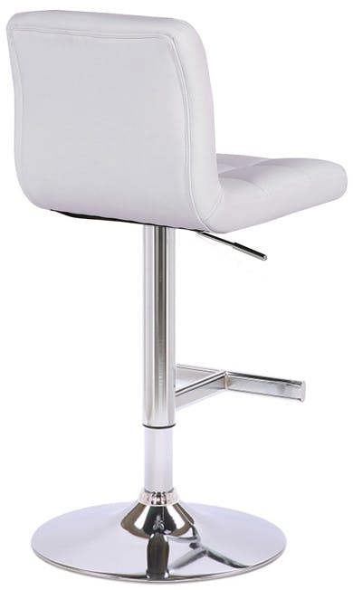 Lamboro Allegro Real Leather Adjustable Swivel Bar Stool with Backrest & Chrome Base