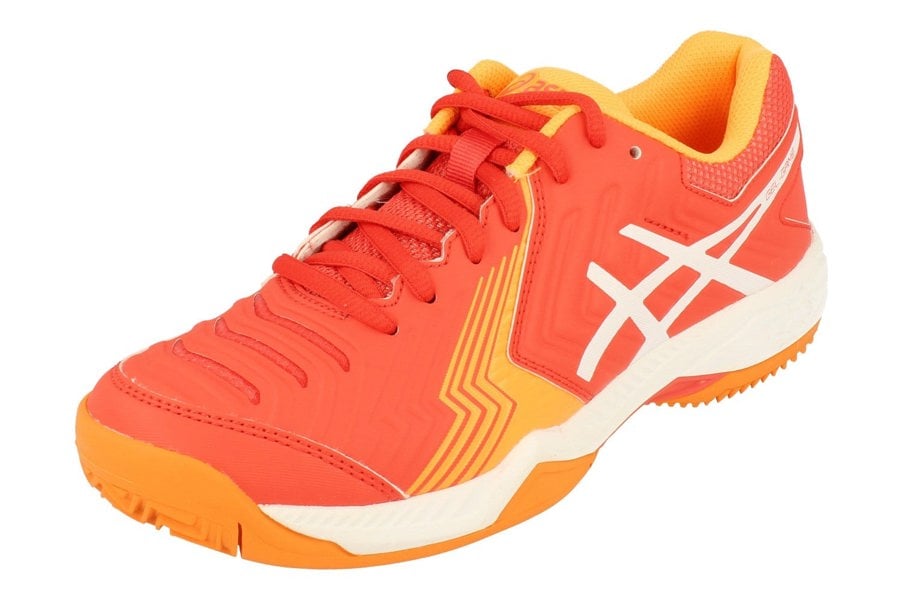 Asics Gel-Game 6 Clay Womens Tennis Shoes E756Y Sneakers Trainers  3001 - Coralicious White Orange Pop 3001 - Photo 0