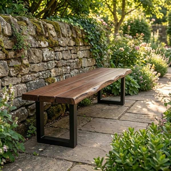 The Bespoke Carpentry Co Live Edge Outdoor Bench