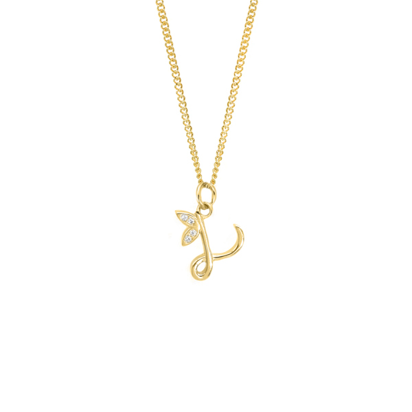 Say It With Dainty Winged Initial Charm Necklace - Sterling Silver