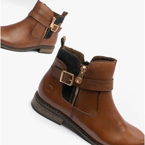 Rieker Z4959-22 Womens Leather Boots - Chestnut