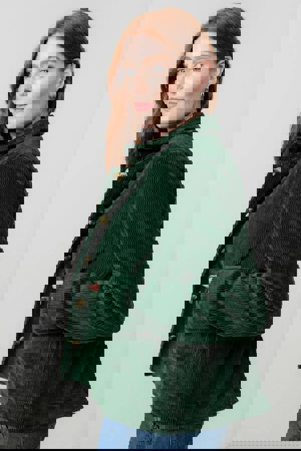 Lily & Me Ash Stretch Cotton Jumbo Cord Jacket Pine Green