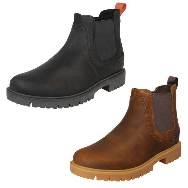 Clarks Mens Clarks Leather Smart Chelsea Boot Rossdale Top