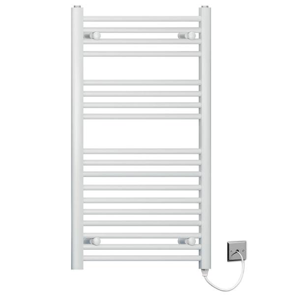 500mm-x-1000mm-White-Electric-Pre-Filled-Heated-Towel-Rail-Radiator-For-Bathroom-Standard-Element-19mm-Tube