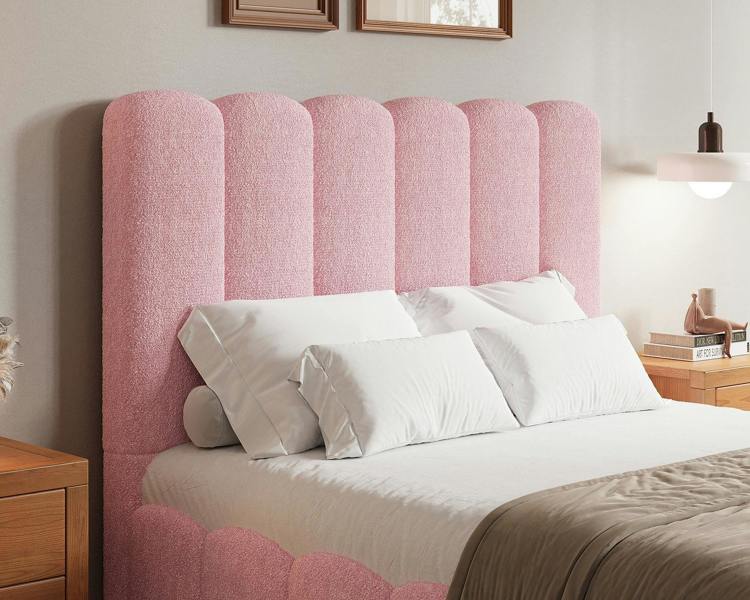 Groundlevel Kingsley Boucle Upholstered Gas Lift Ottoman Bed Frame