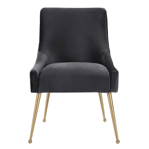 Furniture Edit Beatrix Grey Velvet Side Dining Chair