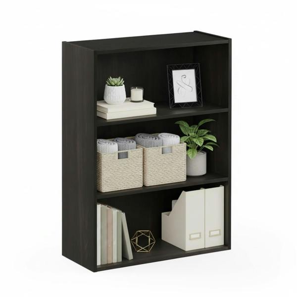 WALPLUS Pasir 3-Tier Open Shelf, Espresso | Premium Home Interior Decoration