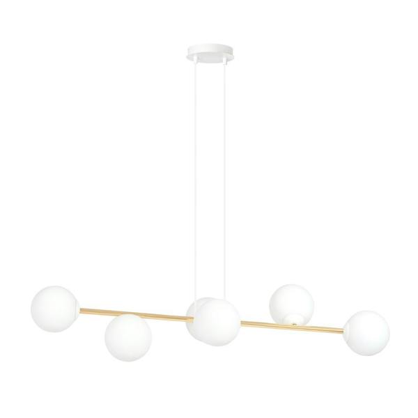 Emibig GRAVITY Pendant lamp 6 x E14 White, Gold with White Shade