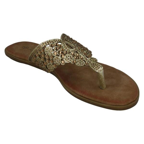 Savannah Ladies Savannah Diamante Toepost Sandals