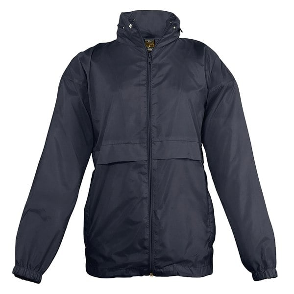 SOLS Kids Unisex Surf Windbreaker Jacket (Water Resistant And Windproof) - Navy