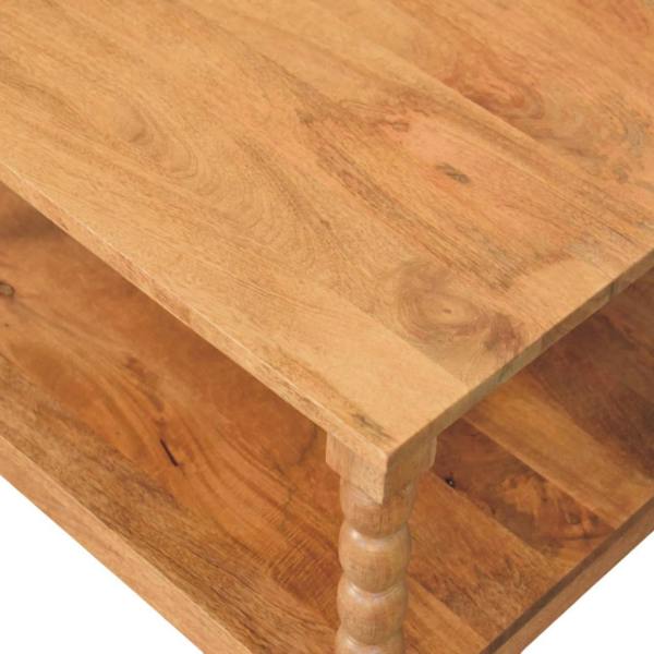 Artisan Furniture Solid Wood Spindle Golden Teak Coffee Table