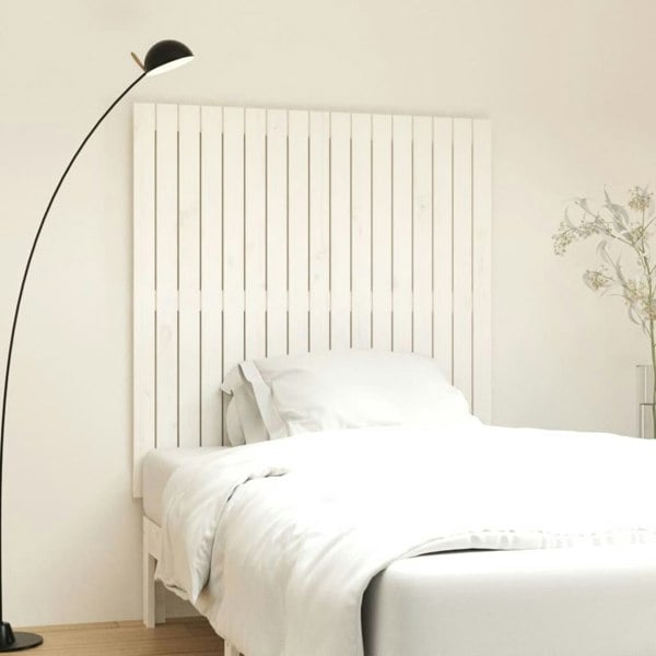 Berkfield Wall Headboard White 108x3x110 cm Solid Wood Pine