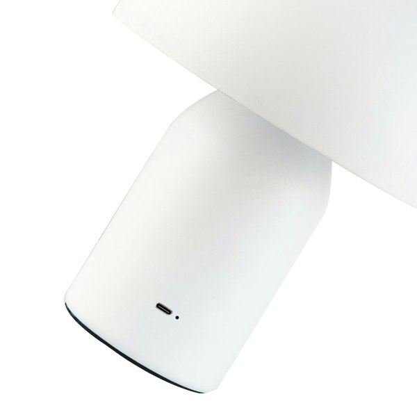 Modern Rechargeable Mushroom Table Lamp in Mat White with Touch Dimmer Button Image 8