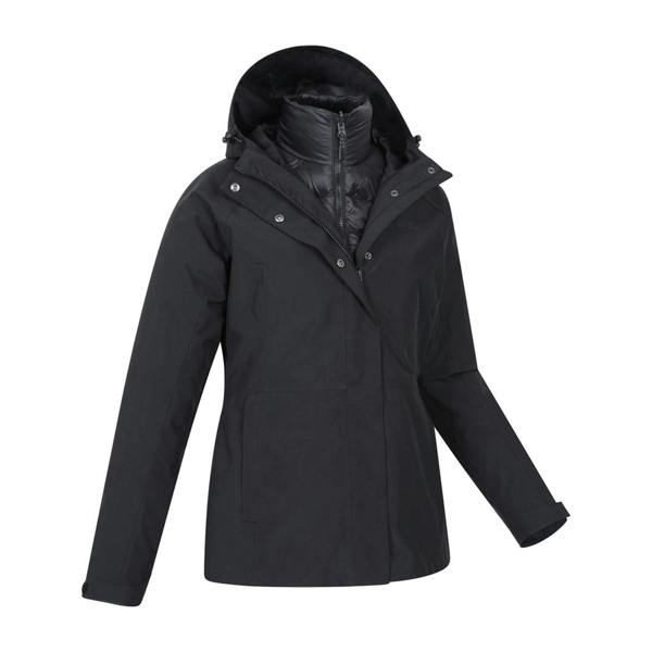 Mountain Warehouse Womens/Ladies Alaskan 3 in 1 Padded Jacket - Jet Black - 